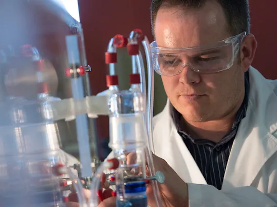 Scientist working in lab