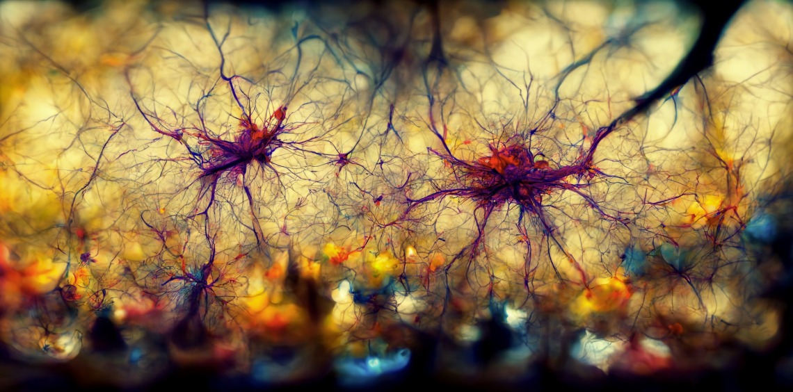 Beautiful abstract human brain neurons