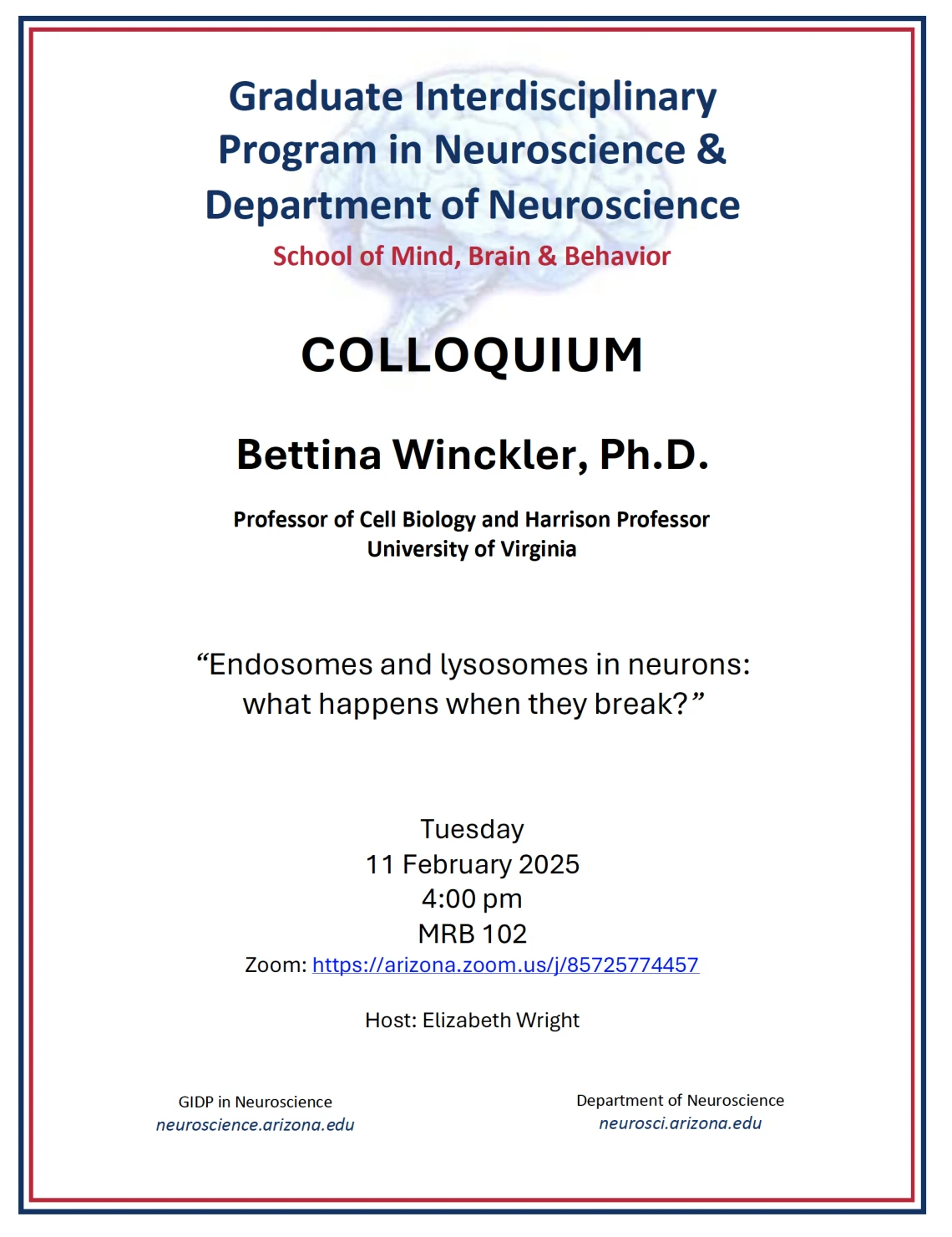 Flyer for talk by Winckler