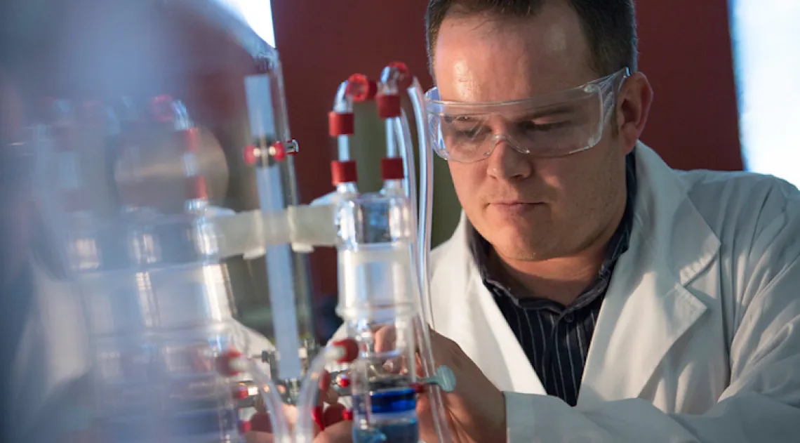 Scientist working in lab