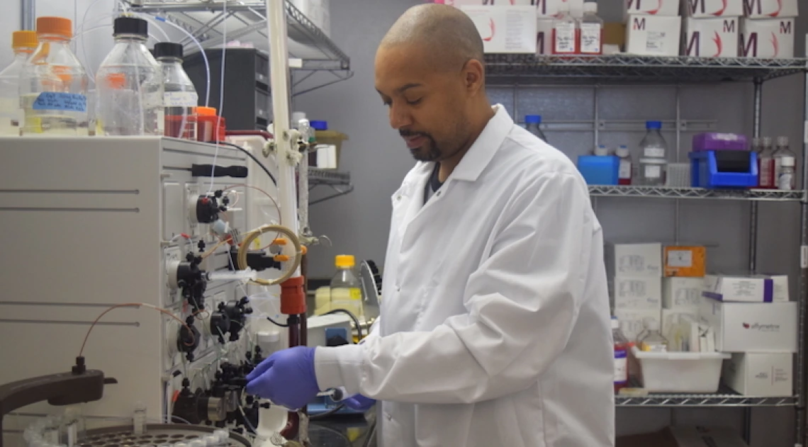 Scientist working in lab